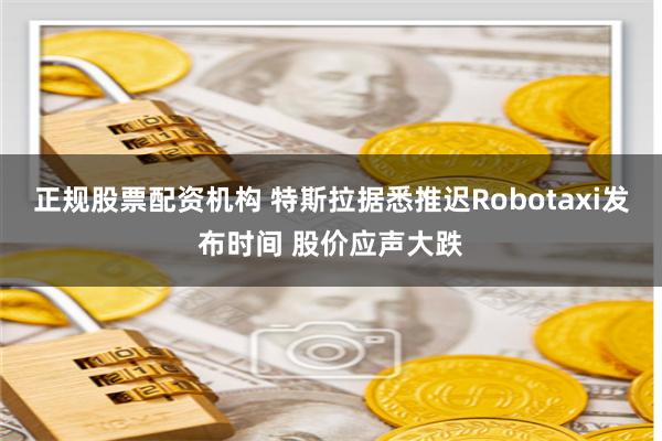 正规股票配资机构 特斯拉据悉推迟Robotaxi发布时间 股价应声大跌